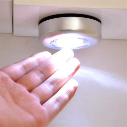3 pieces of mini Wireless Battery operated 3 LED Push Touch Lights for home, kitchen, wardrobe and stairs