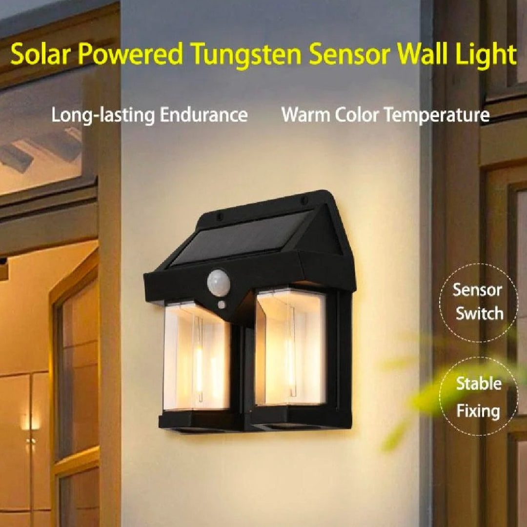 Solar powered motion sensor light