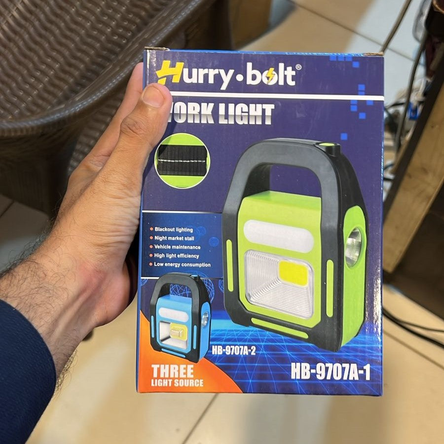 HurryBolt Rechargeable LED Work Light – 3-in-1 Portable Emergency & Camping Light (HB-9707A-1)