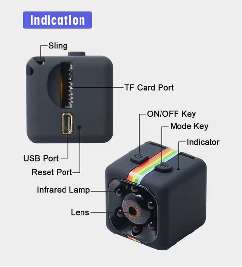 SQ11 Mini Camera 1080P HD Portable Security Camera with Night Vision & Motion Detection