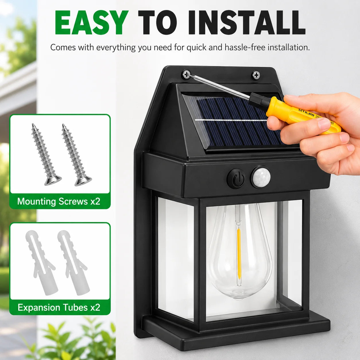 Solar Wall Lamp  – Outdoor Solar Motion Sensor Wall Light (Waterproof)
