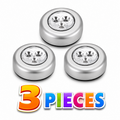 Three round silver Push lights 