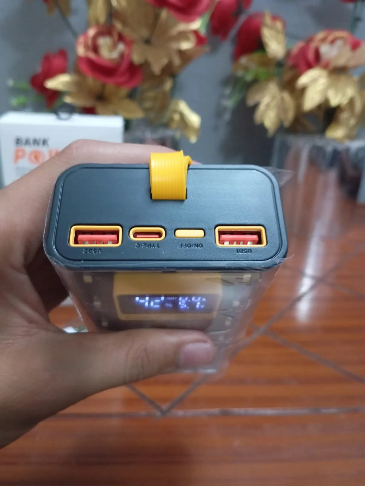 Transparent 20000mAh Fast Charging Poratable Power Bank with Emergency Light & Digital Display - 66W