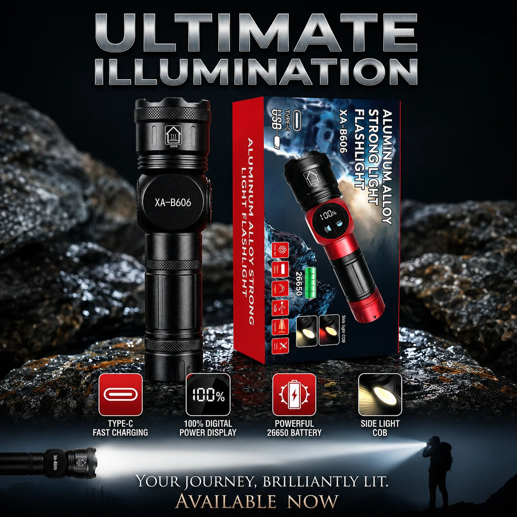 XA-B606 Rechargeable Aluminum Alloy Strong Light Flashlight