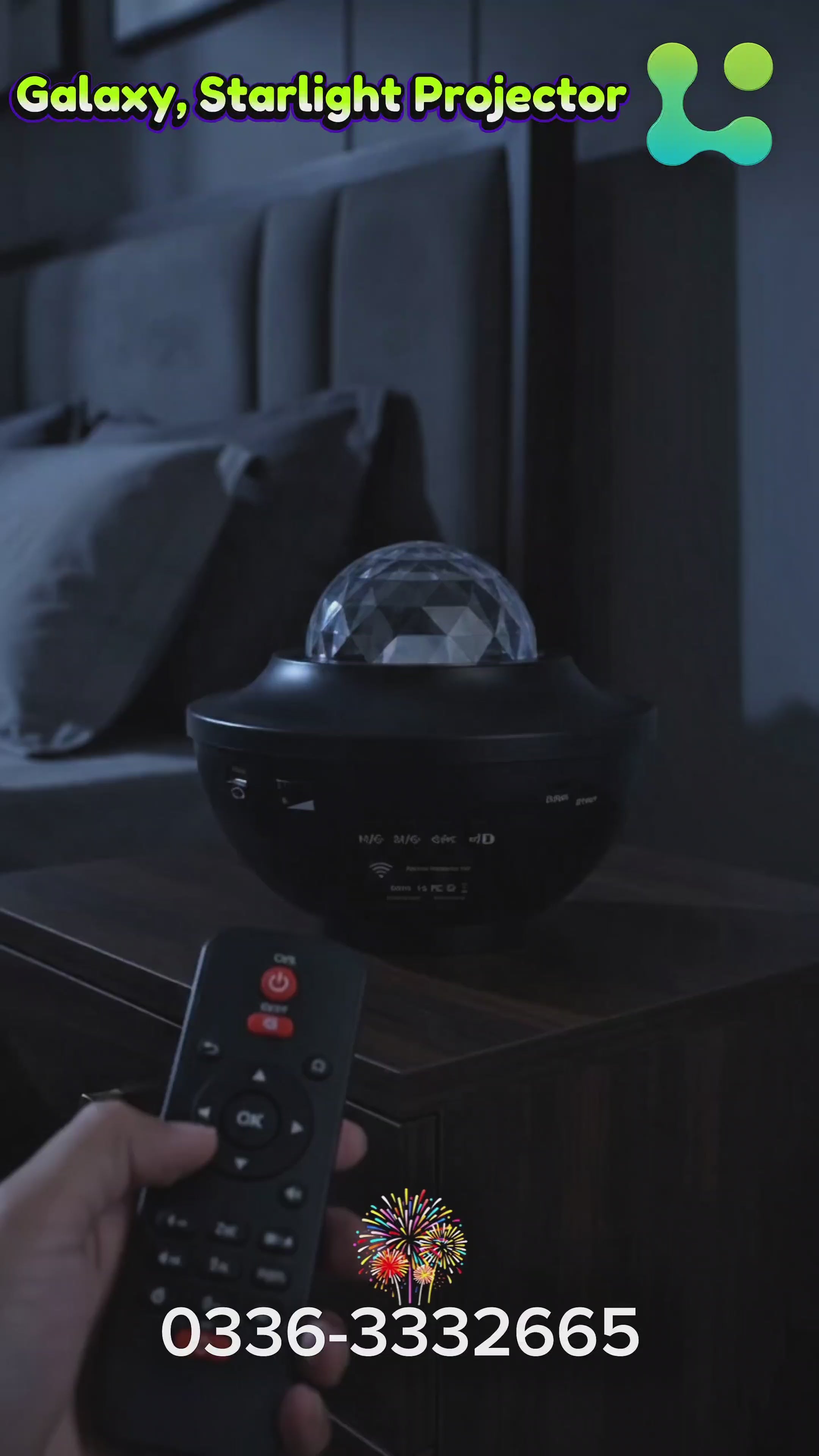Colorful Starry Sky Galaxy Projector Night Light With Bluetooth Music & Remote Control