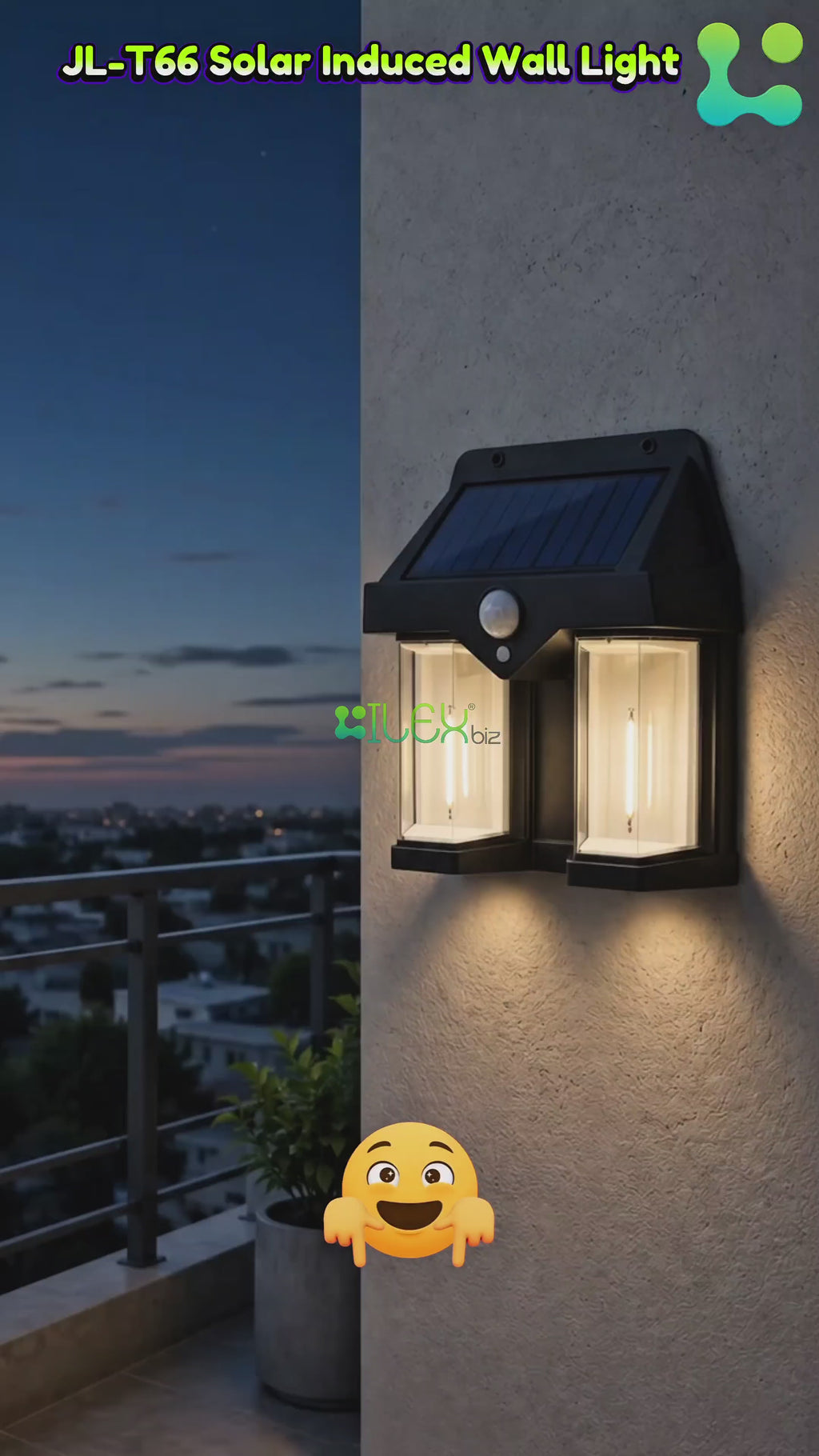 JL-T66 Solar Induced Wall Light – Motion Sensor Waterproof Outdoor Solar Security Light