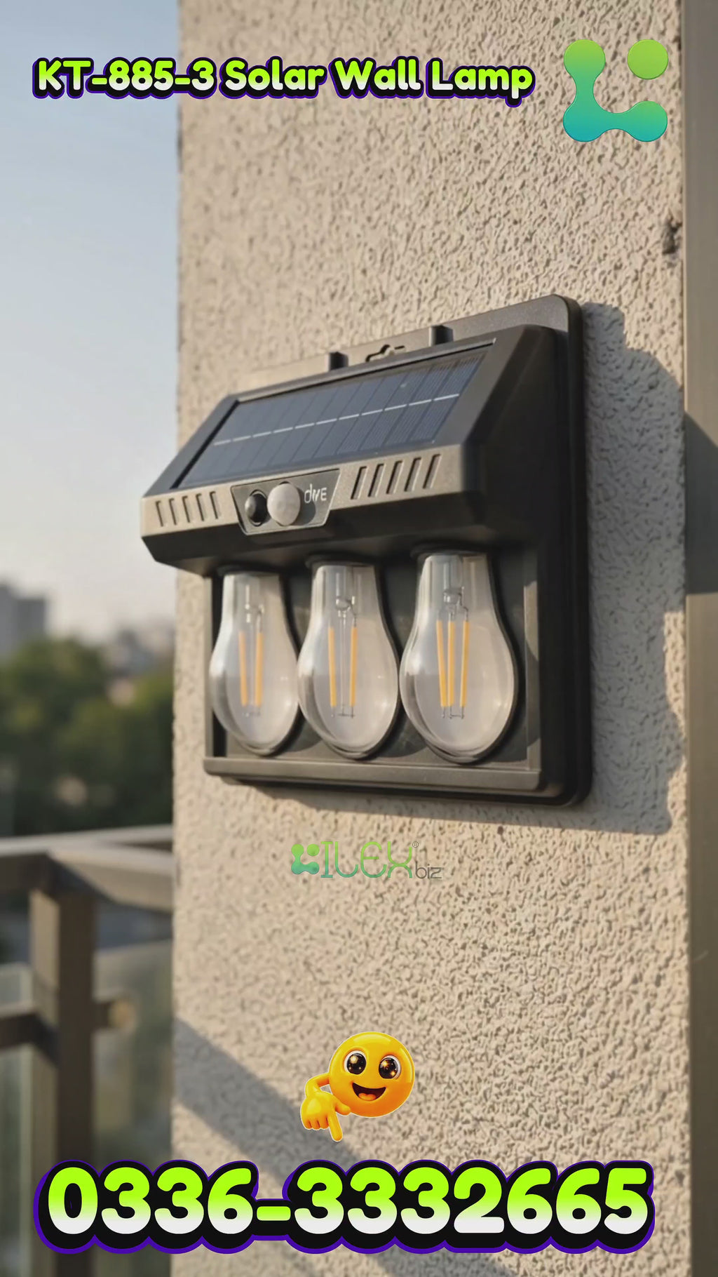 Solar Wall Lamp KT-885-3